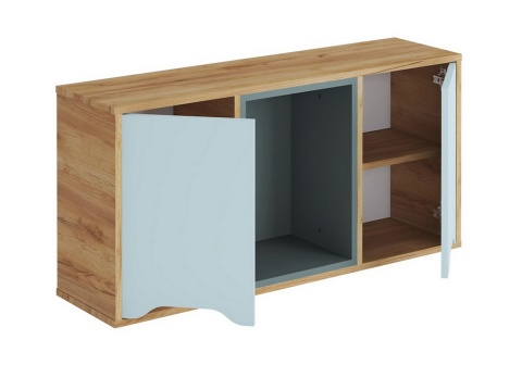 Полка навесная Rich дуб крафт золотой / мята / сумеречный голубой